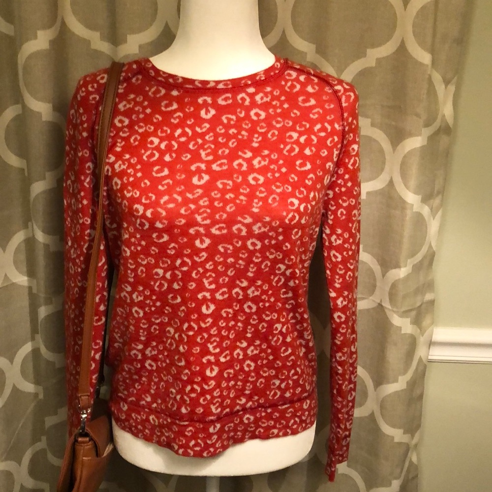 Ann Taylor trendy winter loft cheetah sweater